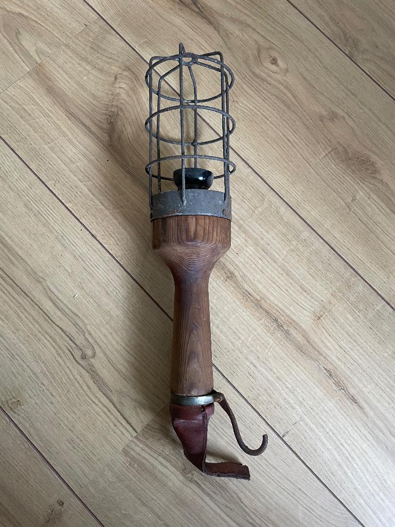 Antieke looplamp houten handvat, Antiek en Kunst, Ophalen of Verzenden