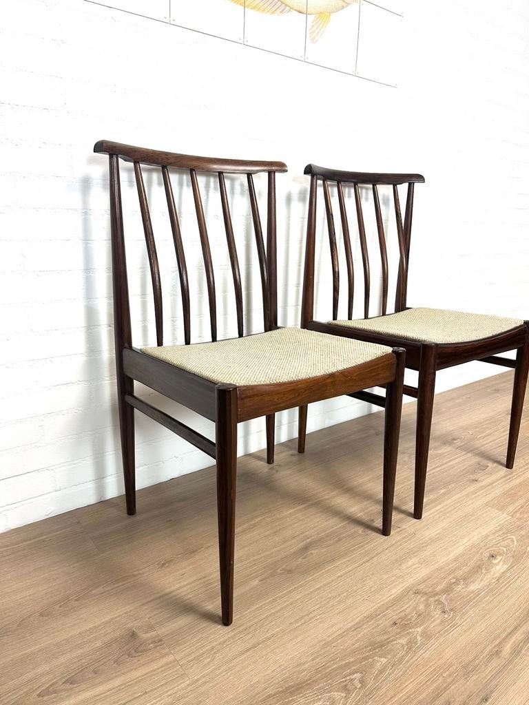 Vintage spijlenstoelen stoelen eetkamerstoelen rosewood awa, Ophalen, Gebruikt