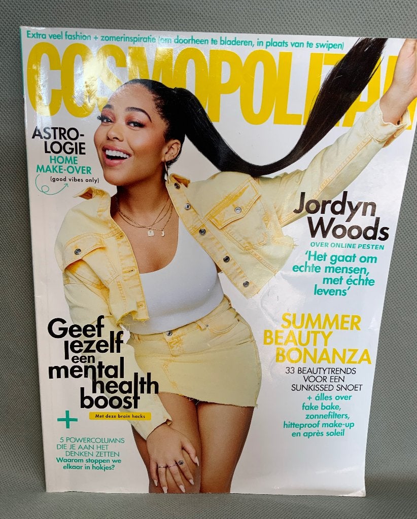 Tijdschrift Cosmopolitan juli / aug 2020 - Jordyn Woods, Verzamelen, Ophalen of Verzenden, Zo goed als nieuw, Boek, Tijdschrift of Artikel