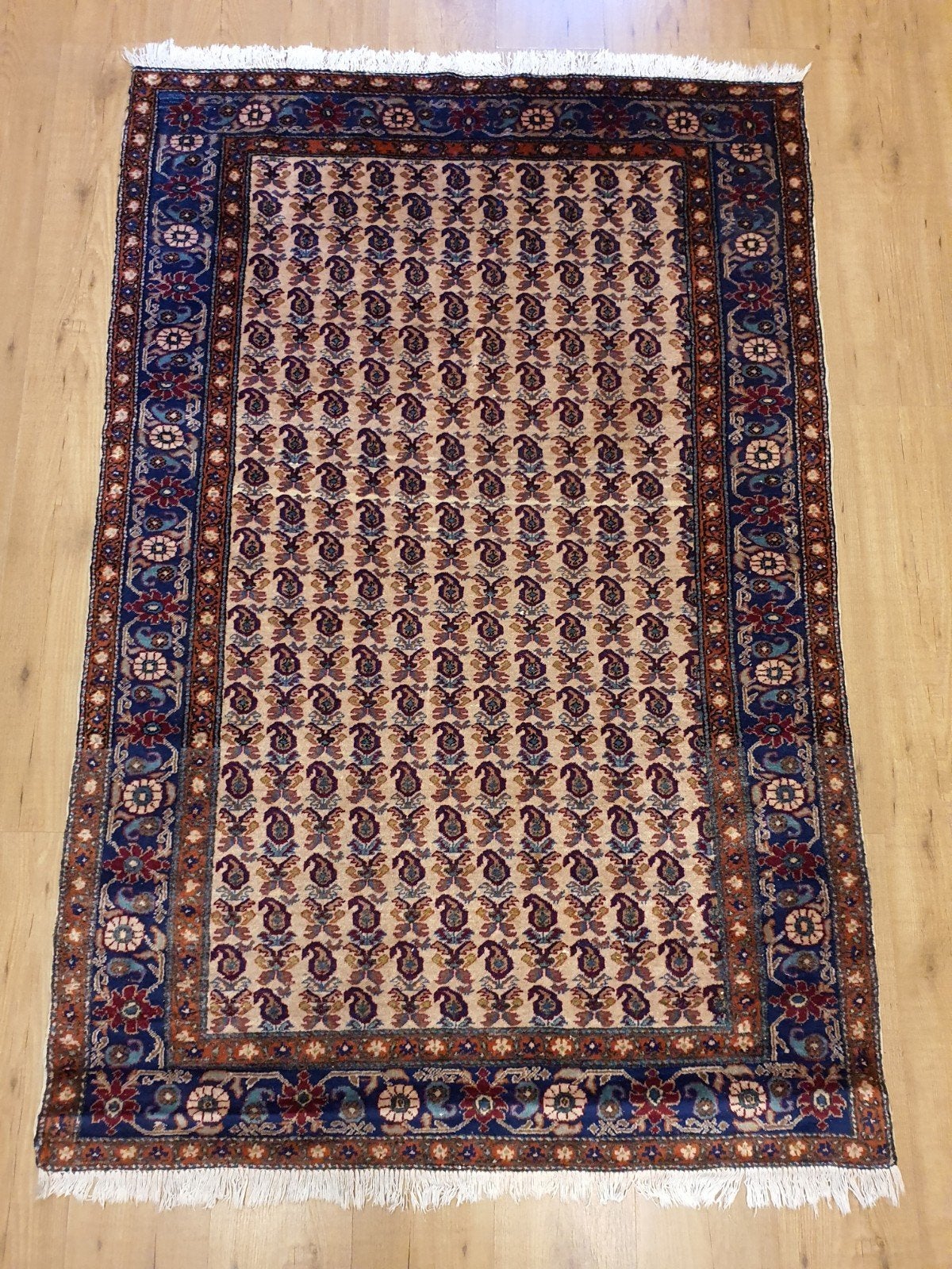 Vintage handgeknoopt perzisch tapijt antiek 186x120, Info@SlatsAntiek.nl, Tweedehands, 100 tot 150 cm, Perzisch