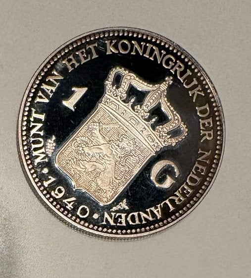 Zilveren 1 Gulden Munt 1940 Koningin Wilhelmina, 1 gulden, Zilver, Ophalen of Verzenden, Koningin Wilhelmina