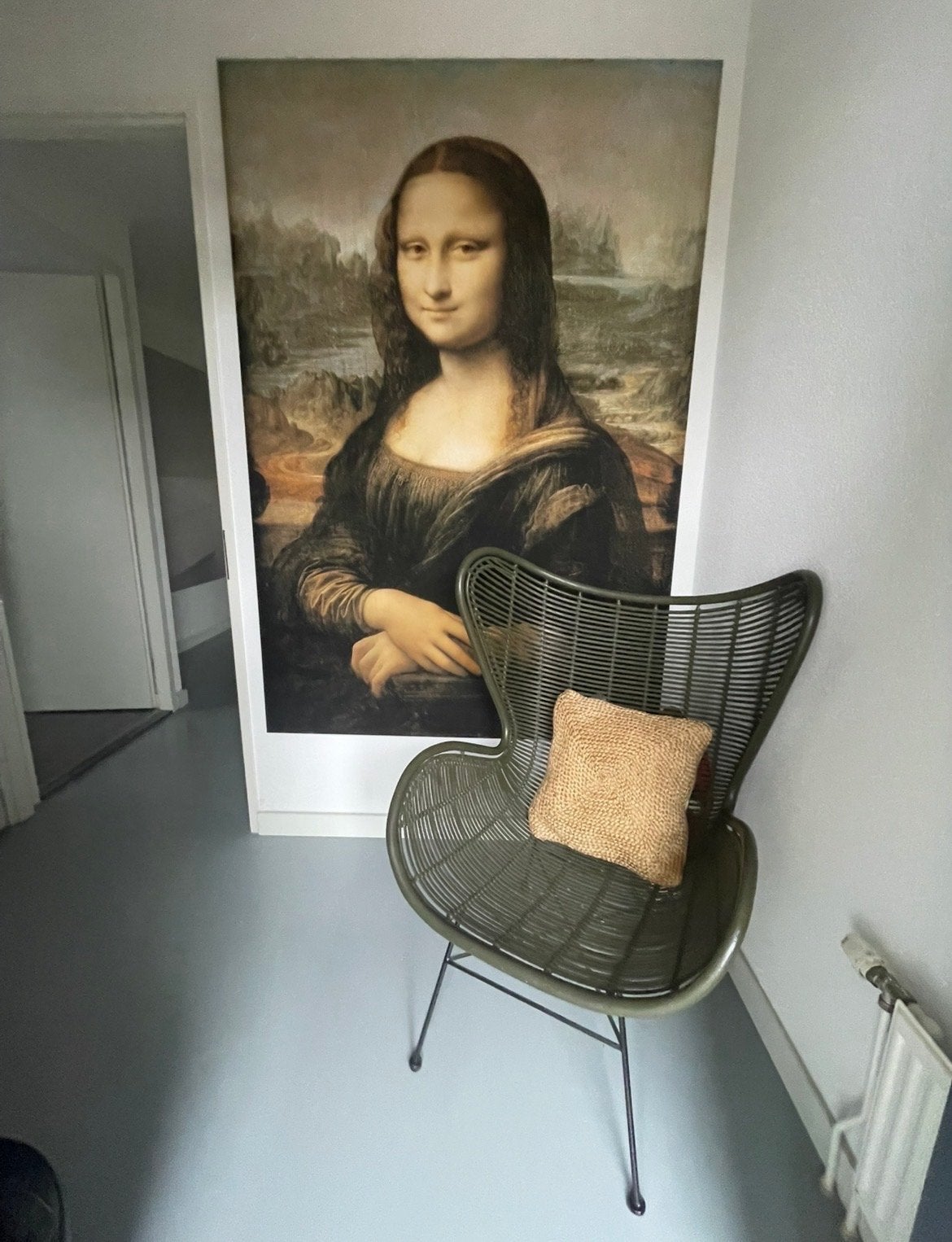 Egg chairs / HKliving Rotan Stoel- Donkergroen design, Huis en Inrichting, Stoelen, Ophalen, Gebruikt, Overige kleuren, Riet of Rotan
