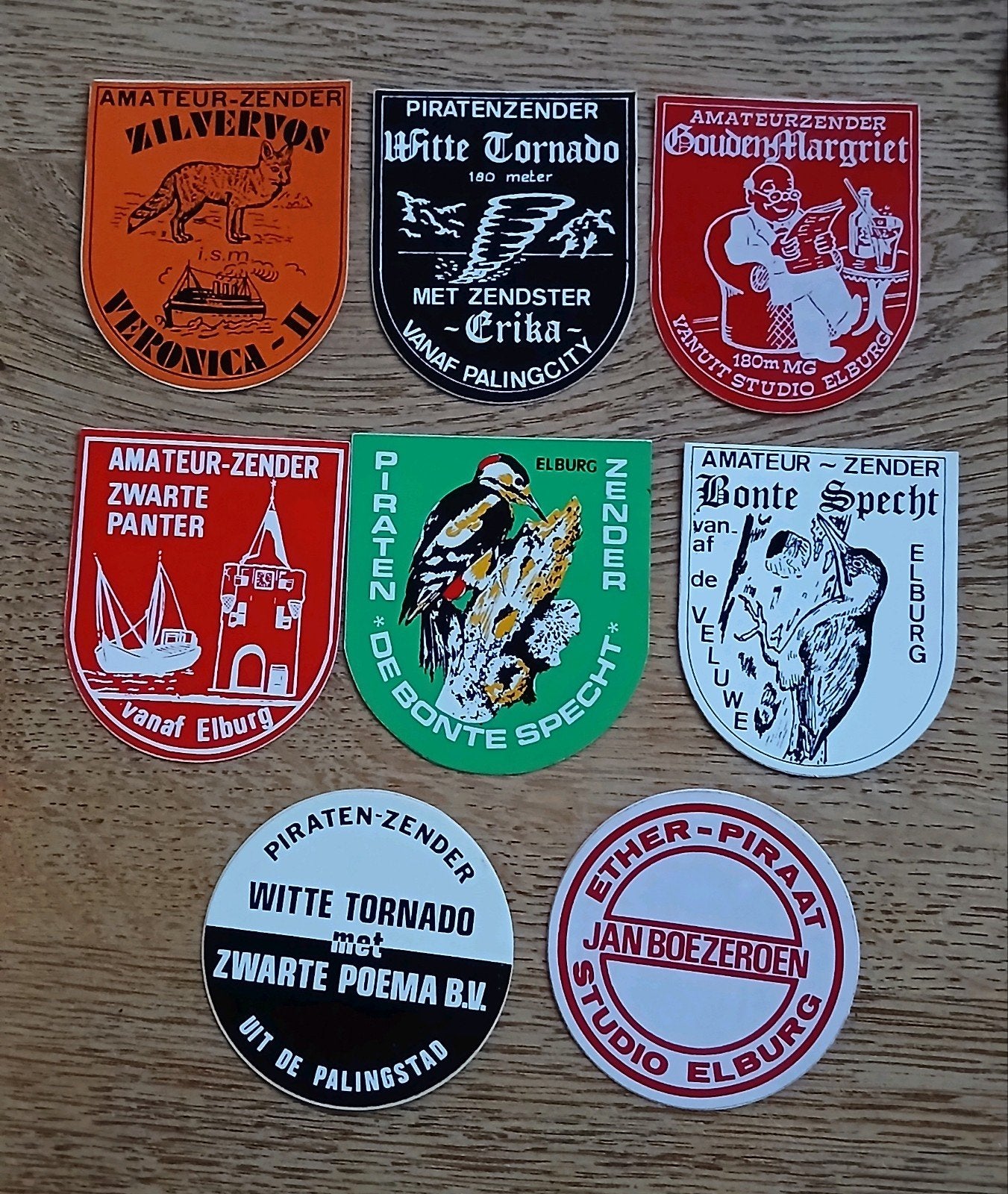 Stickers van piratenzenders amateurzenders uit ELBURG, Ophalen of Verzenden, Zo goed als nieuw