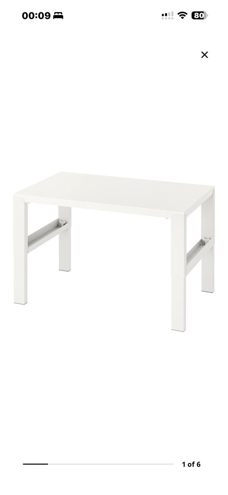 IKEA PÅHL Bureau, wit, in hoogte verstelbaar 96x58 cm, Gebruikt, Spaanplaat of MDF, In hoogte verstelbaar, Ophalen of Verzenden