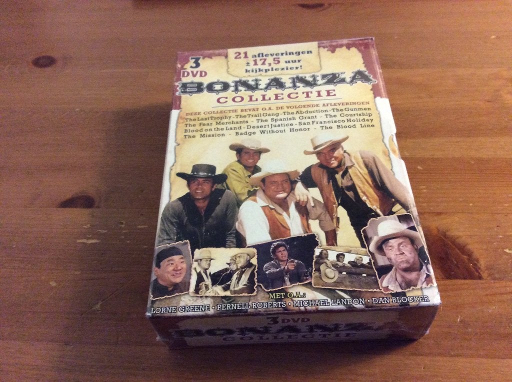 Bonanza collectie. 3-dvd box, 21 afleveringen. Nieuw, Alle leeftijden, Ophalen of Verzenden, Nieuw in verpakking, Actie en Avontuur