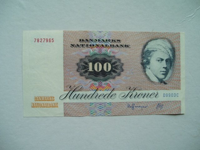 1446. Denemarken, 100 kroner (1972-1993) VF Jens Juel., Verzenden, Overige landen, Los biljet