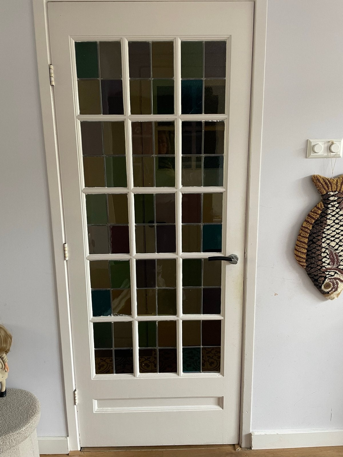 Binnendeur met glas-in-lood ramen, Ophalen, Gebruikt, 80 tot 100 cm, Binnendeur