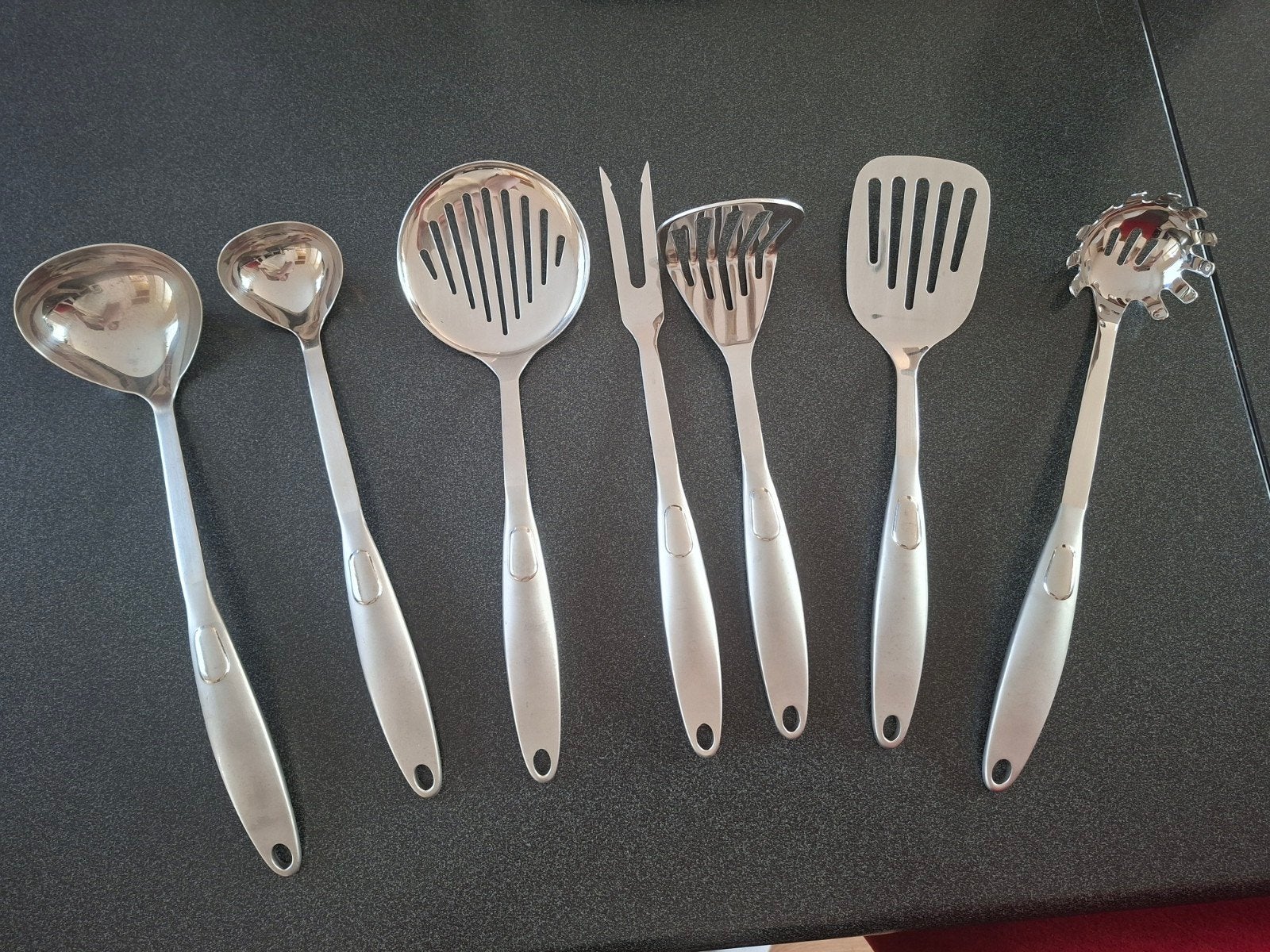 Opscheplepels en spatels INOX, Ophalen of Verzenden, Zo goed als nieuw, Rvs of Chroom