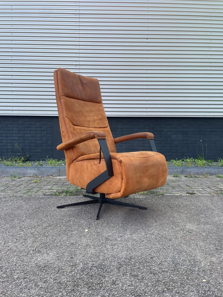 Nette cognac bruine relax fauteuil / relax stoel hart balans, Ophalen of Verzenden, Nvt, Nvt, Nvt