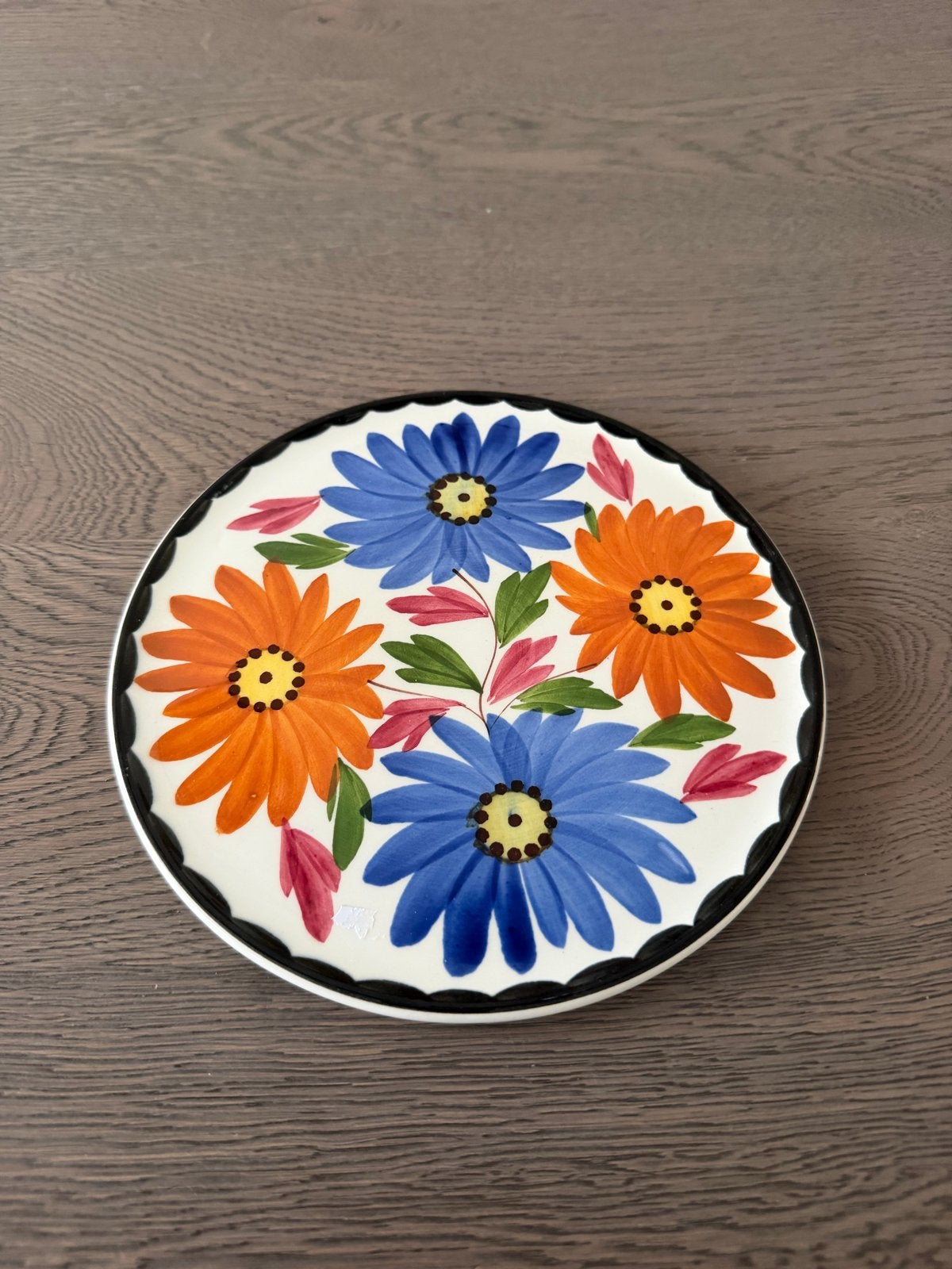Vintage Schramberg Keramik bord met bloemmotief, Ophalen of Verzenden