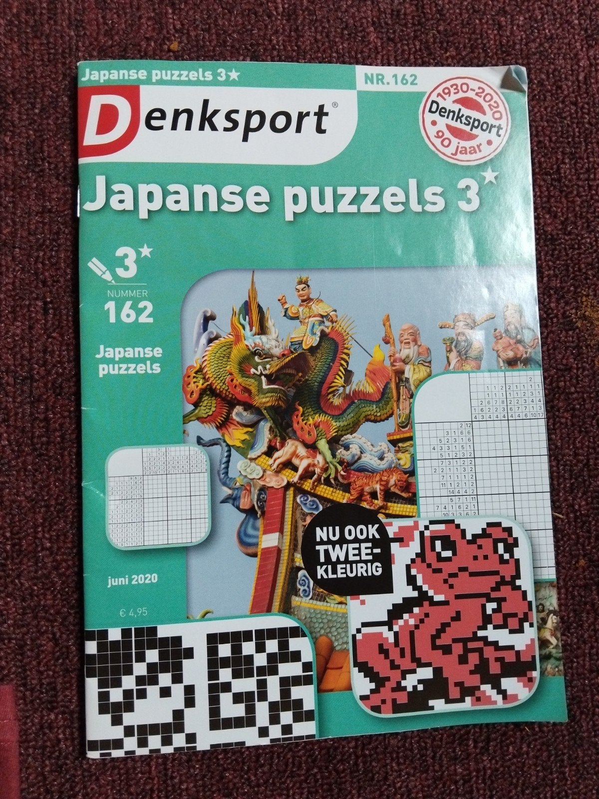 Denksport Japanse Puzzels 3* Nr. 162 - Juni 2020, Ophalen, Zo goed als nieuw, Puzzelboek