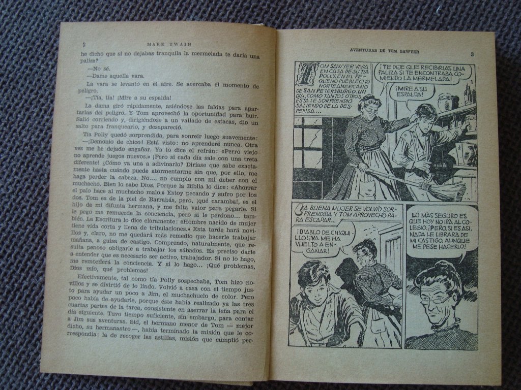 Aventuras de Tom Sawyer , deels stripboek, Gelezen, Eén stripboek, Ophalen of Verzenden, Mark Twain