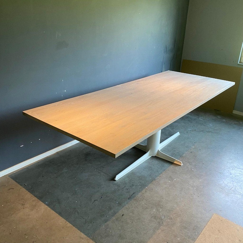 rechthoekige eiken tafel 260 x 104 cm, Ophalen, 200 cm of meer, 50 tot 100 cm, Zo goed als nieuw