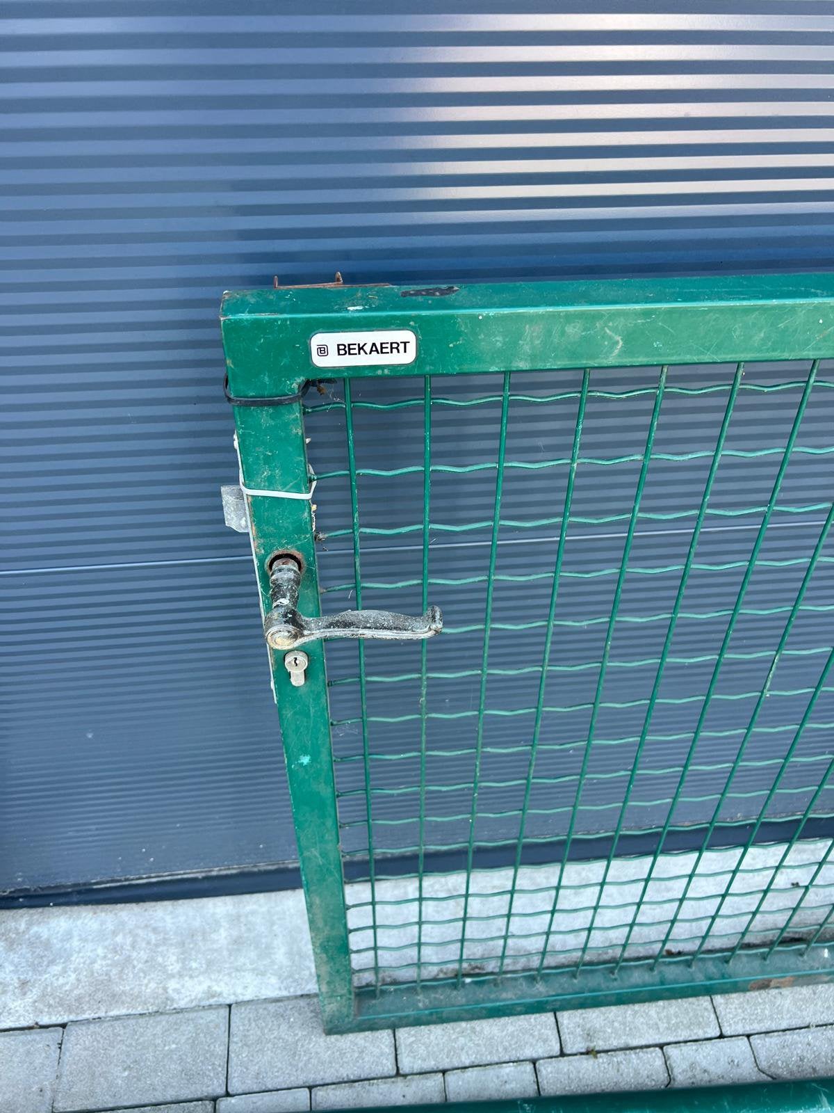 Toegangshekken dubbelstaafs, Ophalen, Met poort, Gebruikt, Dubbelstaafmat hekwerk