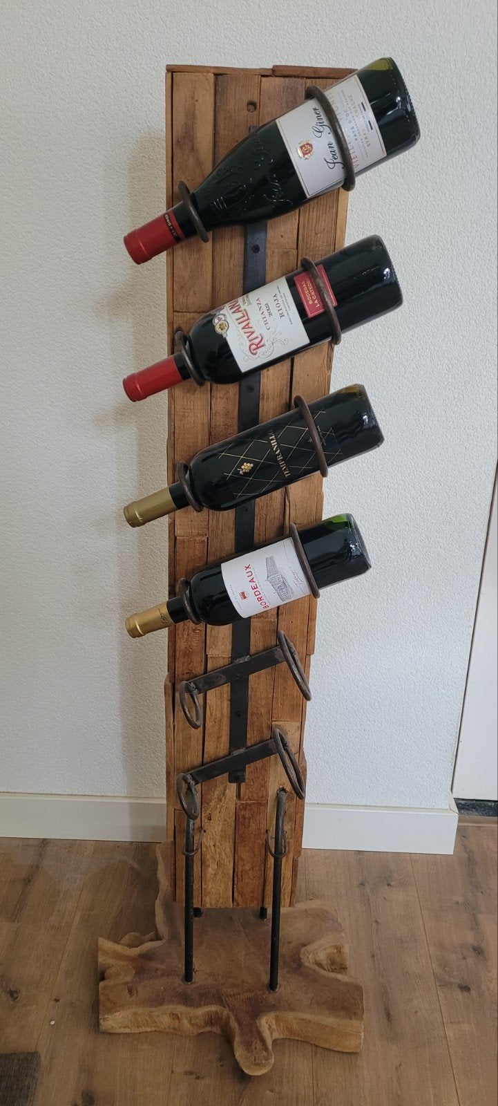 Houten wijnrek voor 6 flessen - 120cm hoog, Ophalen, Zo goed als nieuw, Hout, 5 tot 15 flessen