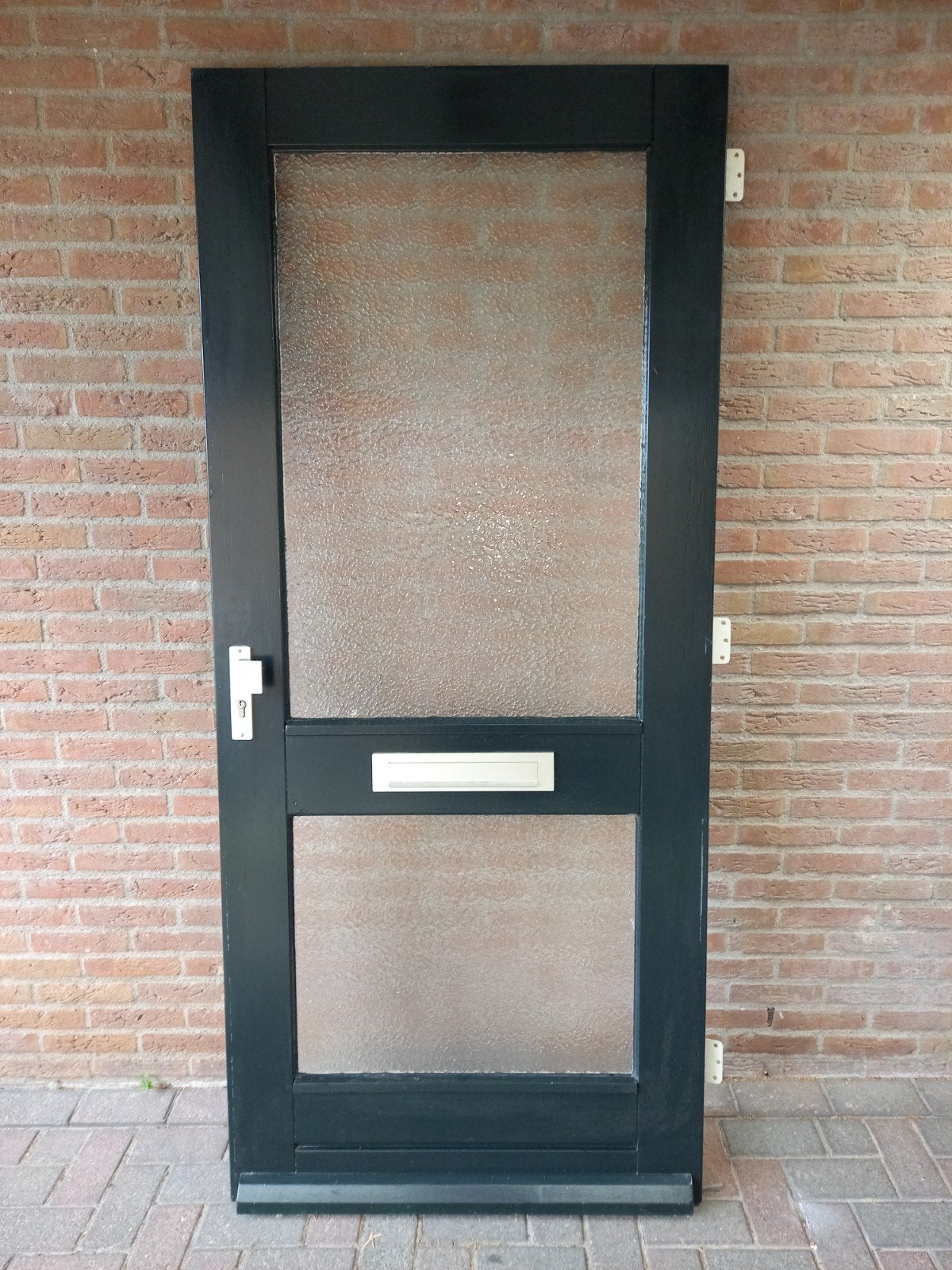 Houten voordeur incl. hang- en sluitwerk, Ophalen, Gebruikt, Buitendeur, 200 tot 215 cm