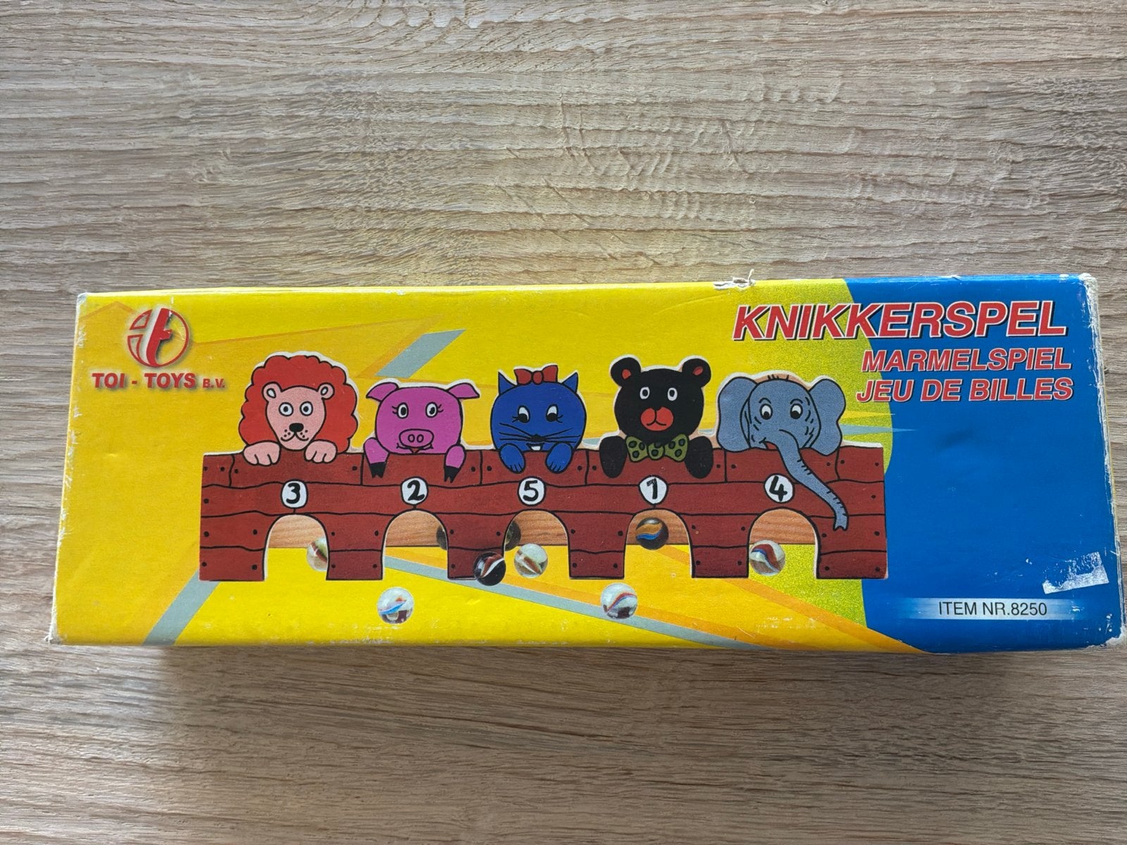 Knikkerspel met dieren - in doos, Ophalen of Verzenden, Zo goed als nieuw, Jongen of Meisje