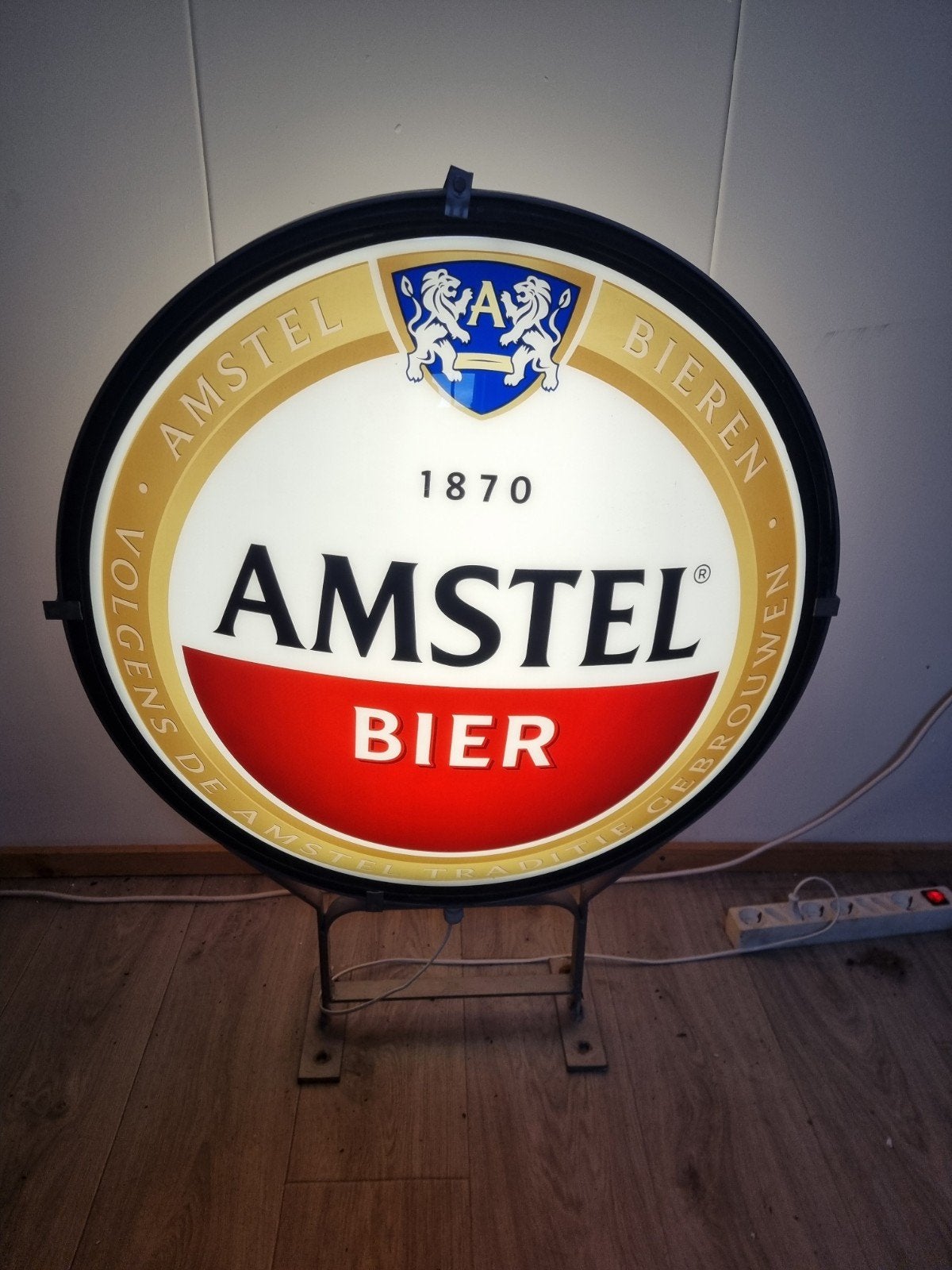 Amstel bier lichtbak gevel bord licht verlichting manvave, Verzamelen, Ophalen, Gebruikt, Reclamebord, Plaat of Schild, Amstel