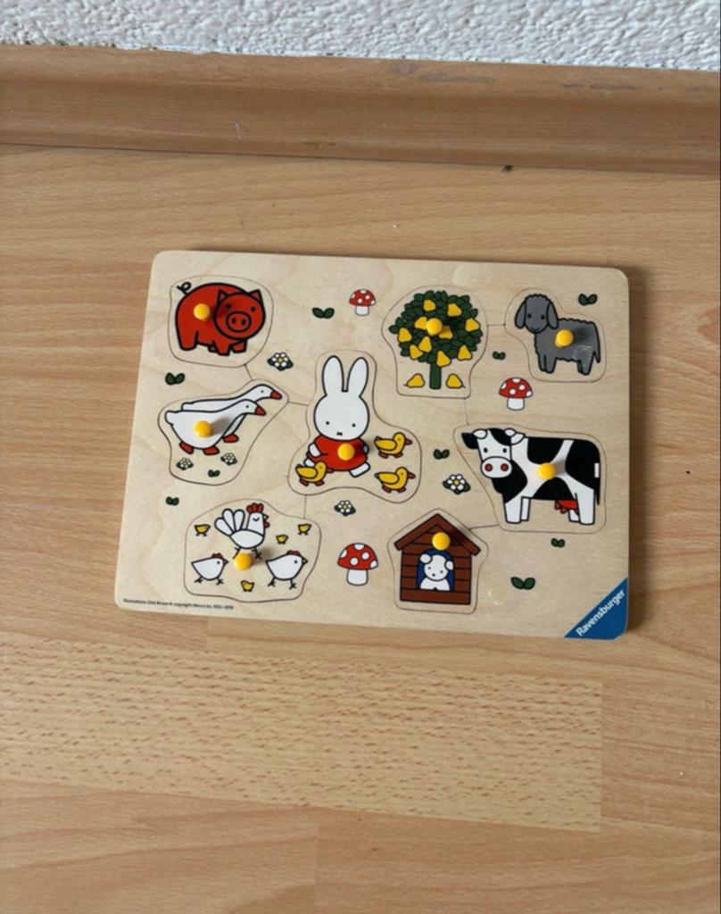 Nijntje houten puzzel met boerderijdieren, Kinderen en Baby's, Speelgoed | Kinderpuzzels, 2 tot 4 jaar, Gebruikt, Ophalen of Verzenden