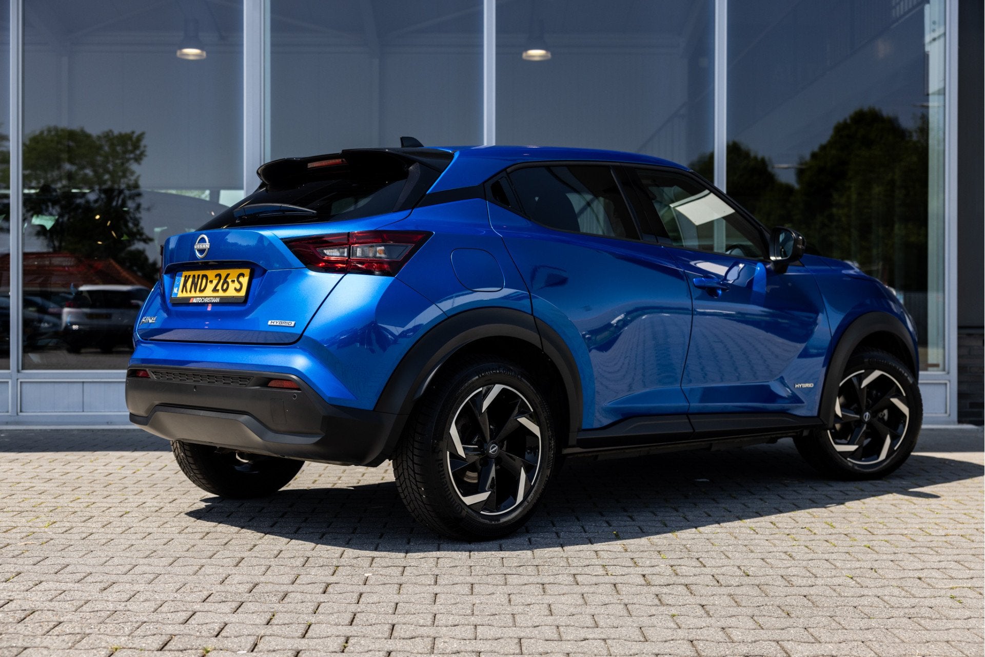 Nissan Juke 1.6 Hybrid Tekna | 360 Cam | Carplay | Adapt. Cr, 12 maanden, 1300 kg, Gebruikt, Blauw