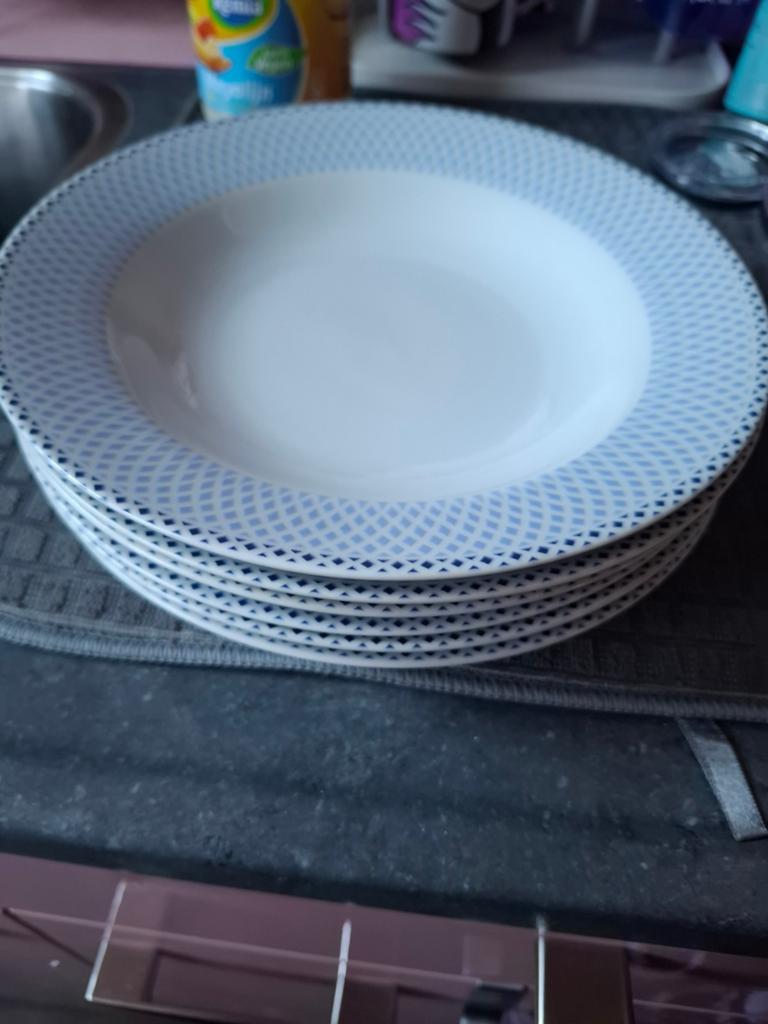 6 diepe borden azure nieuw, Nieuw, Ophalen of Verzenden, Bord(en), Overige stijlen