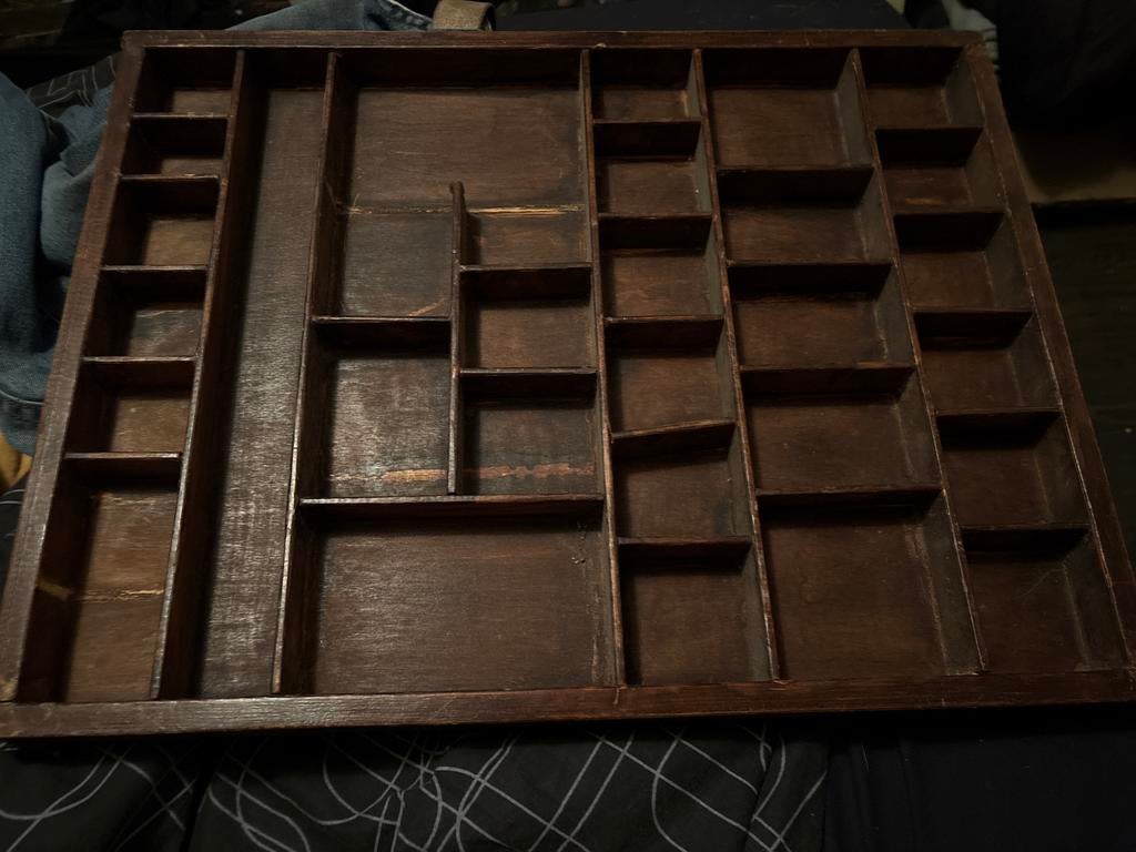 Houten letterbak, Huis en Inrichting, Ophalen of Verzenden, Gebruikt, Bruin, Hout