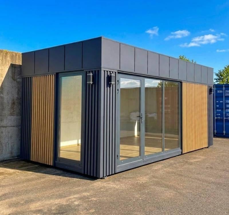 Geïsoleerd Tuinkantoor 6x3m – Tiny House - Praktijkruimte, C&G Prefabs B.V., 200 tot 400 cm, 3 ramen of meer, Verzenden