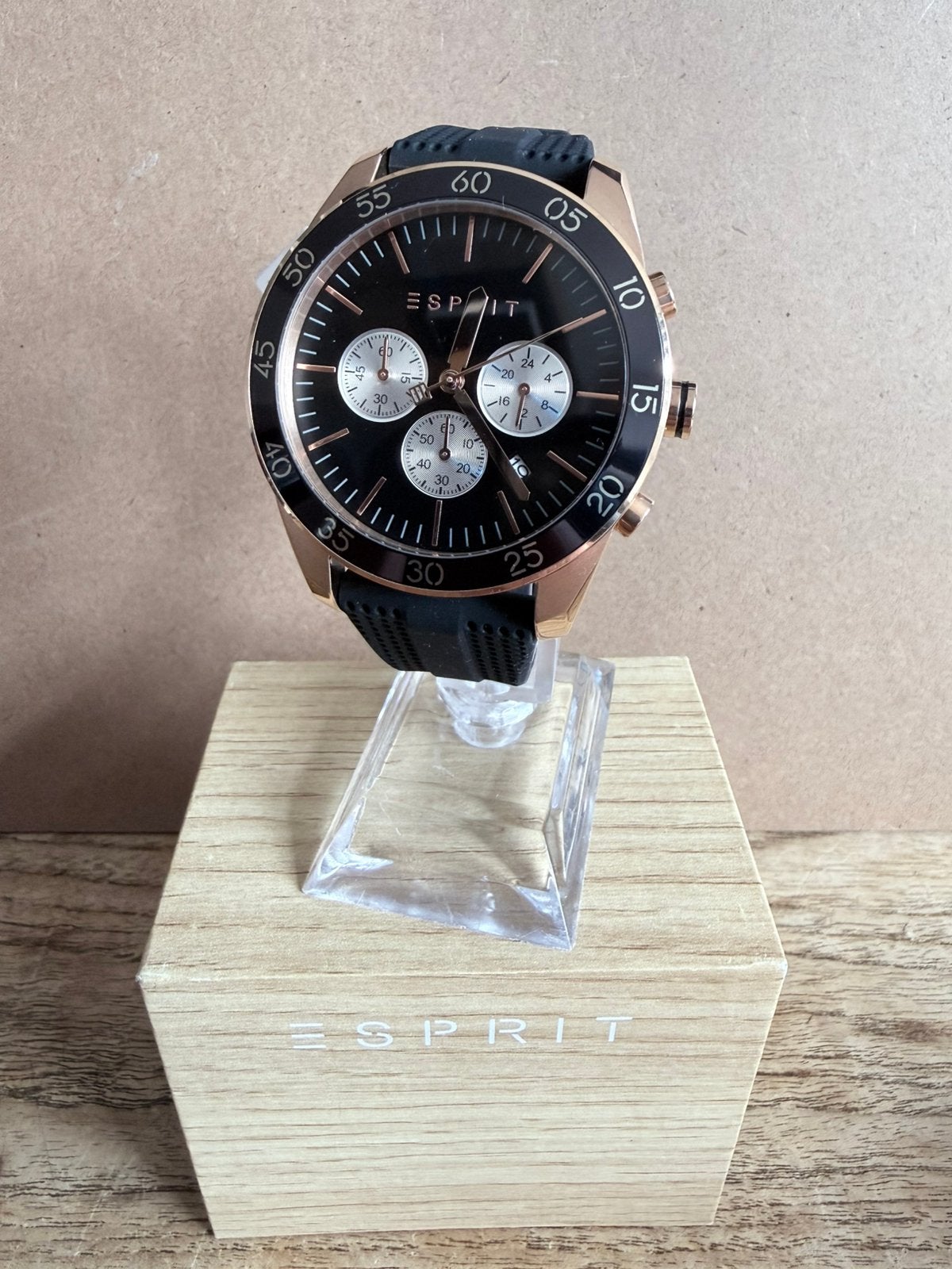 Nieuwe Esprit chrono te koop, Ophalen of Verzenden, Waterdicht, Nieuw