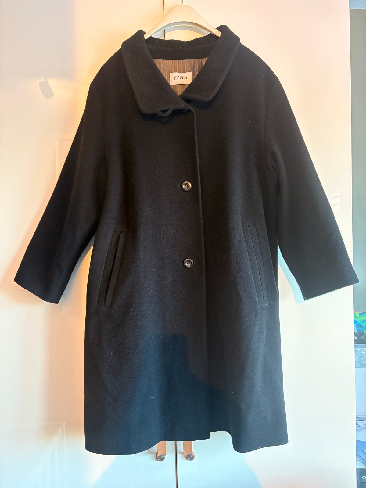 Zwarte wollen jas Gil Bret maat 40, Kleding | Dames, Ophalen of Verzenden, Gedragen, Maat 38/40 (M), Zwart