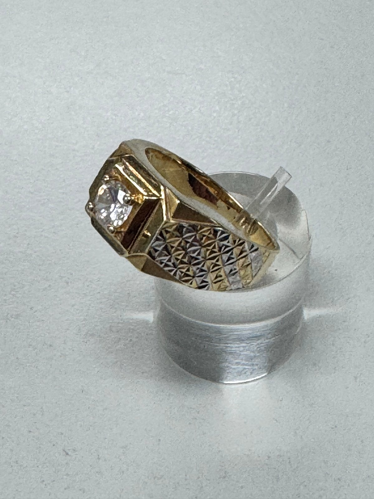 Herenring 6,9 gram met zirkonia maat 19,25, 19 tot 20, Heer, Ophalen of Verzenden, Zo goed als nieuw