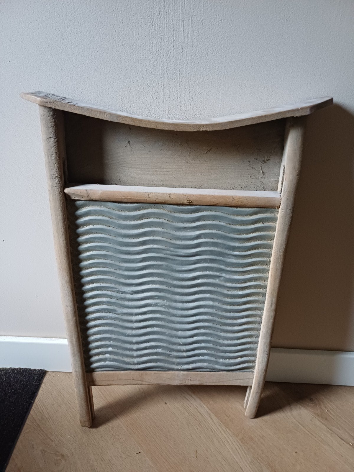 Antieke vintage houten Waskast / Wasbord - met zinken plaat, Ophalen of Verzenden