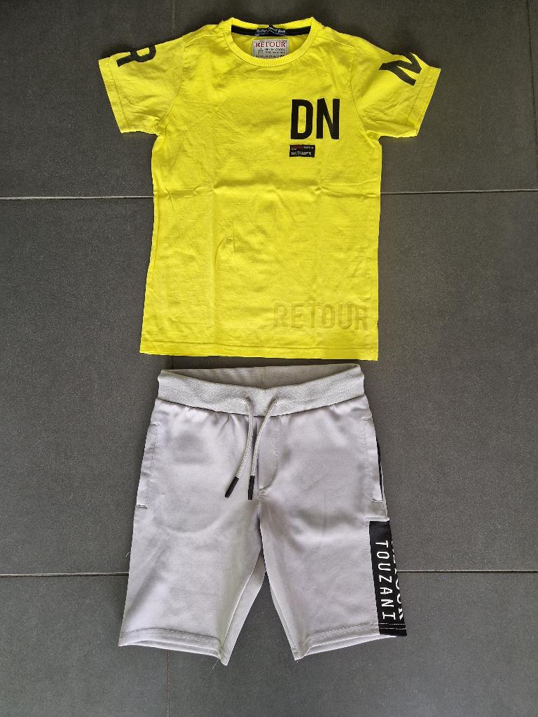 Korte broek en shirt retour maat 134-140, Ophalen of Verzenden, Zo goed als nieuw, Setje, Jongen