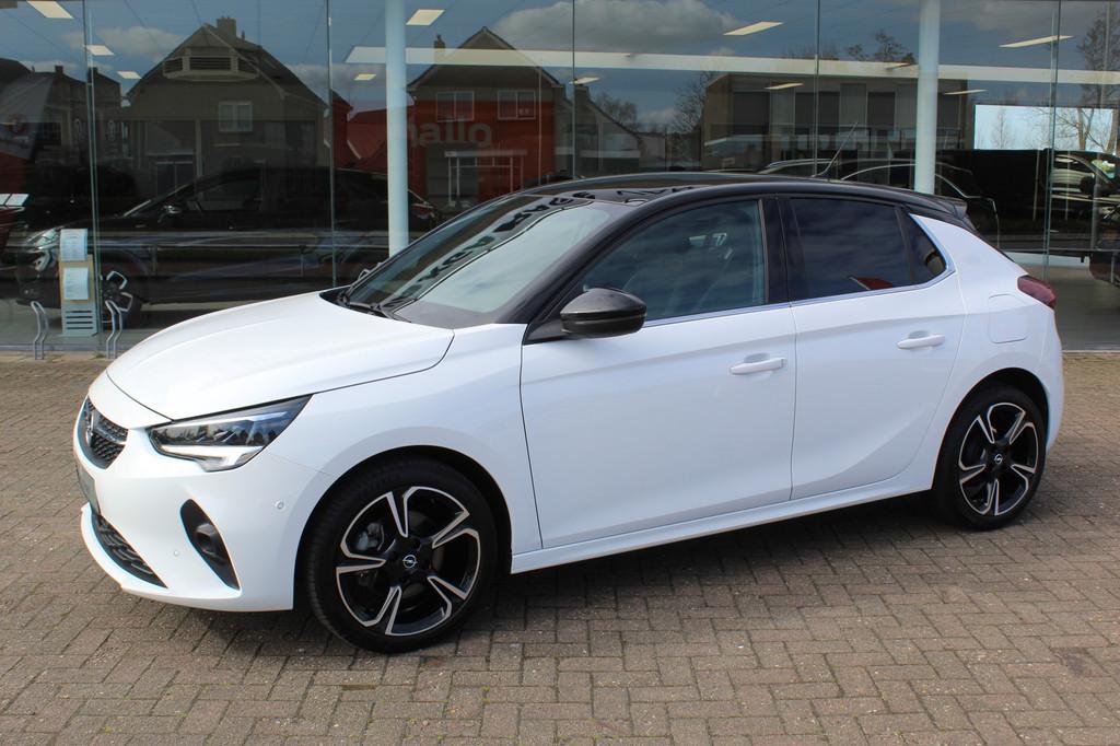 Opel Corsa 1.2-100 pk Turbo GS. Panoramadak, Winterpakket, C, 12 maanden, Gebruikt, Zwart, Leder en Stof