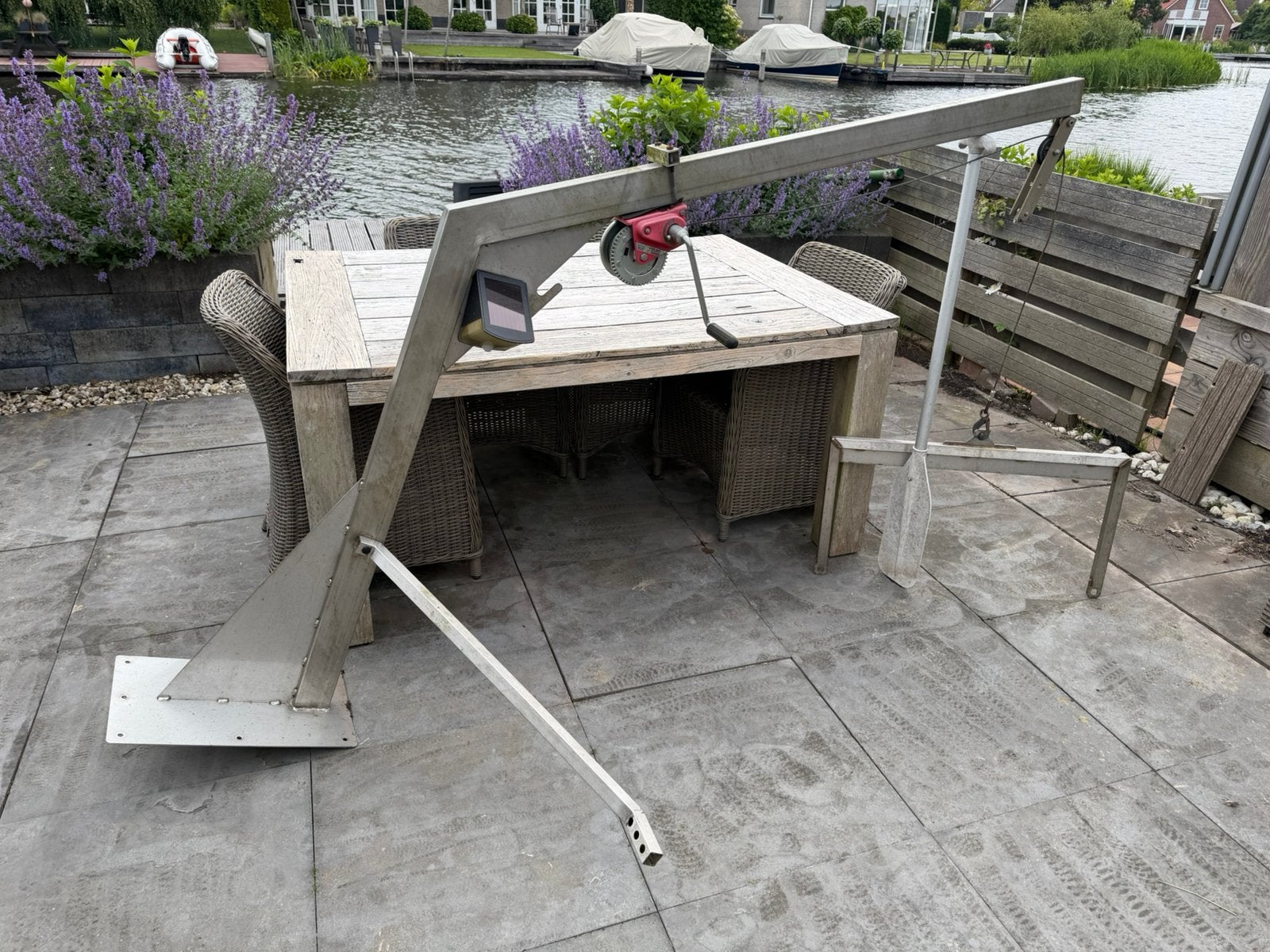 x RVS Davits met lieren lamp – RIB tot ca. 3,50m, Ophalen, Gebruikt, Overige typen