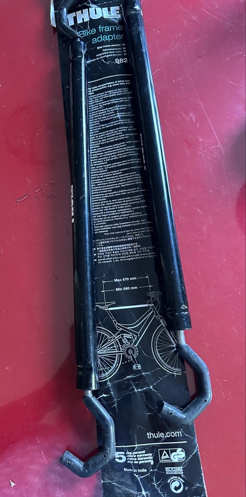 Thule fietsendrager voor 4 fietsen met 2 frame adapters, Auto diversen, Ophalen, 3 fietsen of meer, Gebruikt, Trekhaakdrager