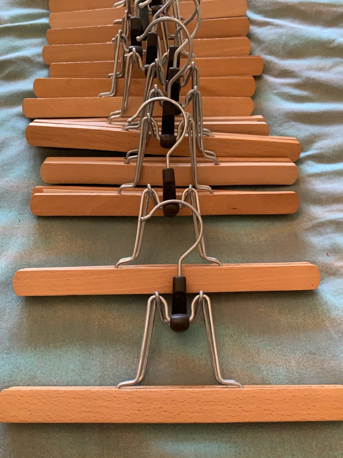 24 Houten Broekhangers 25 cm - Vintage Stijl, Ophalen of Verzenden, Gebruikt, Hout, Volwassenen