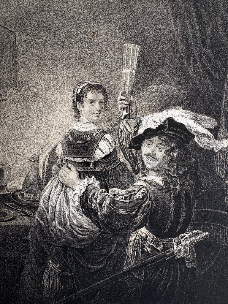 Litho naar Rembrandt, 19e eeuw, Antiek en Kunst, Origineel, 1800 - 1899, Portret, 19 cm
