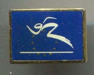blauw email op Koper sport PIN ( BLAD8_825 ), Verzenden, Nieuw, Sport, Speldje of Pin