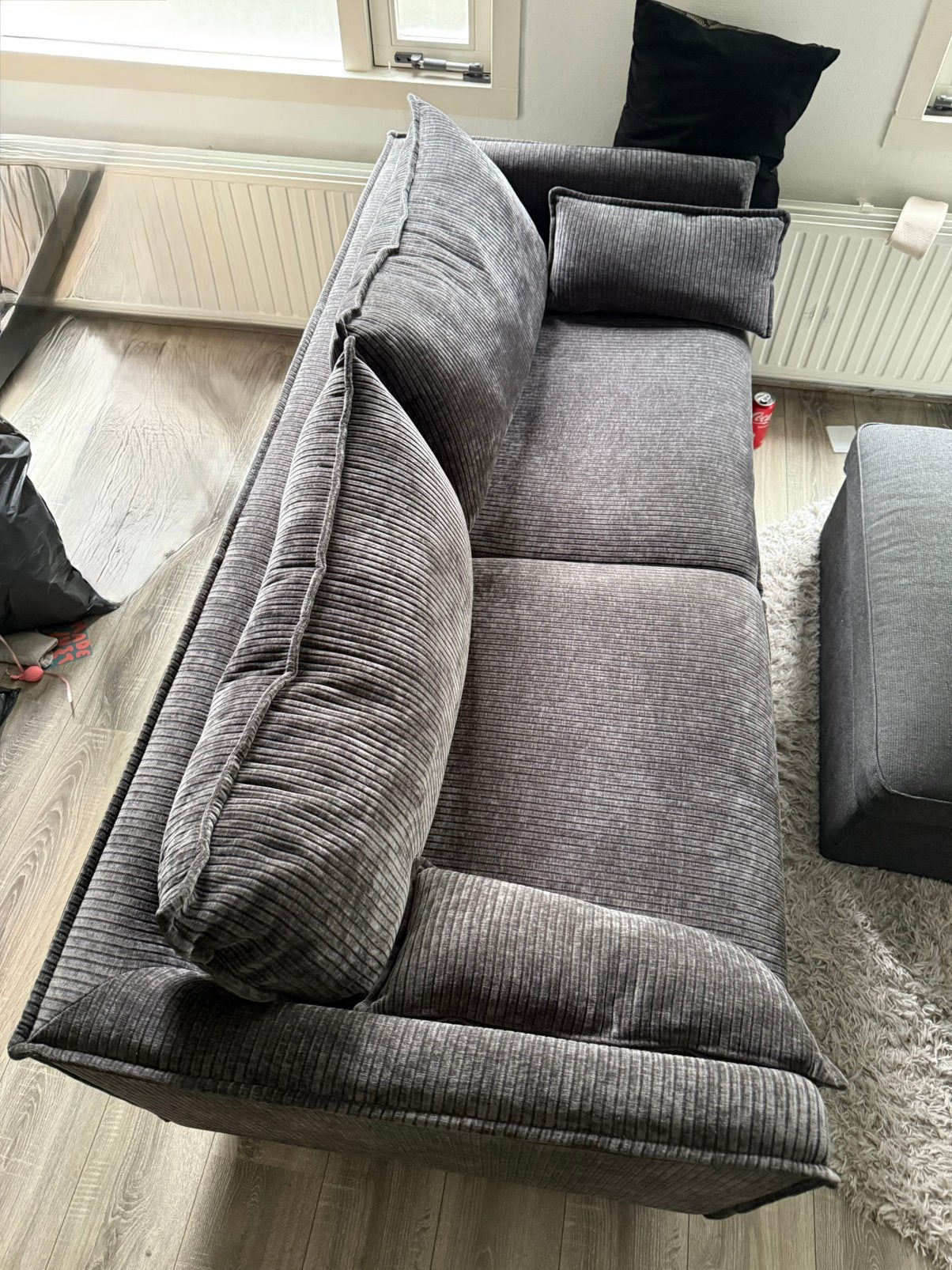 Ribstof bank 2,5 zits, Ophalen, 75 tot 100 cm, Zo goed als nieuw, Stof