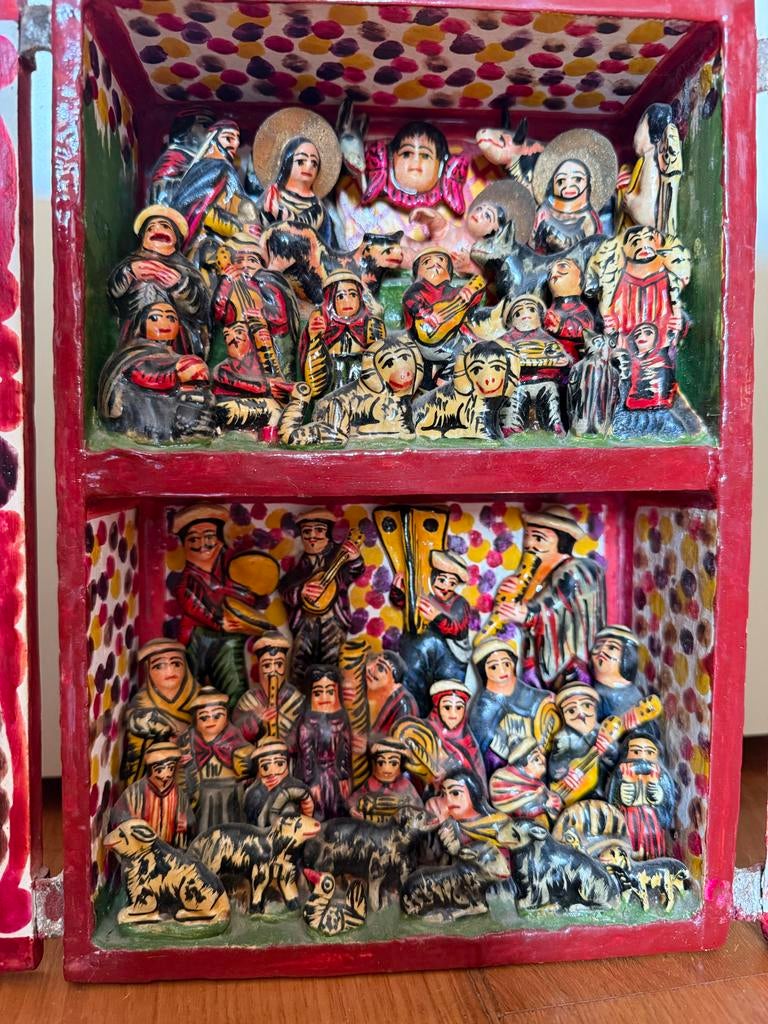 Antiek Peruaans Retablo - Handgemaakt Religieus Kunstwerk, Ophalen