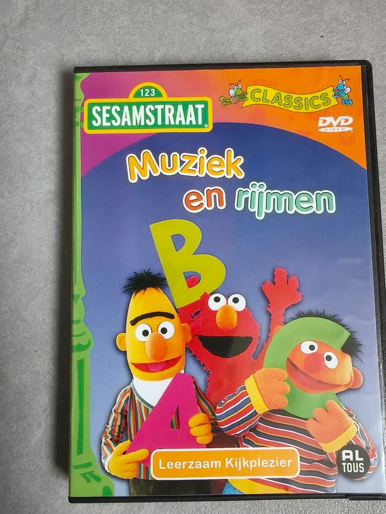 DVD Sesamstraat, Muziek en Rijmen, Alle leeftijden, Ophalen of Verzenden, Gebruikt, Educatief