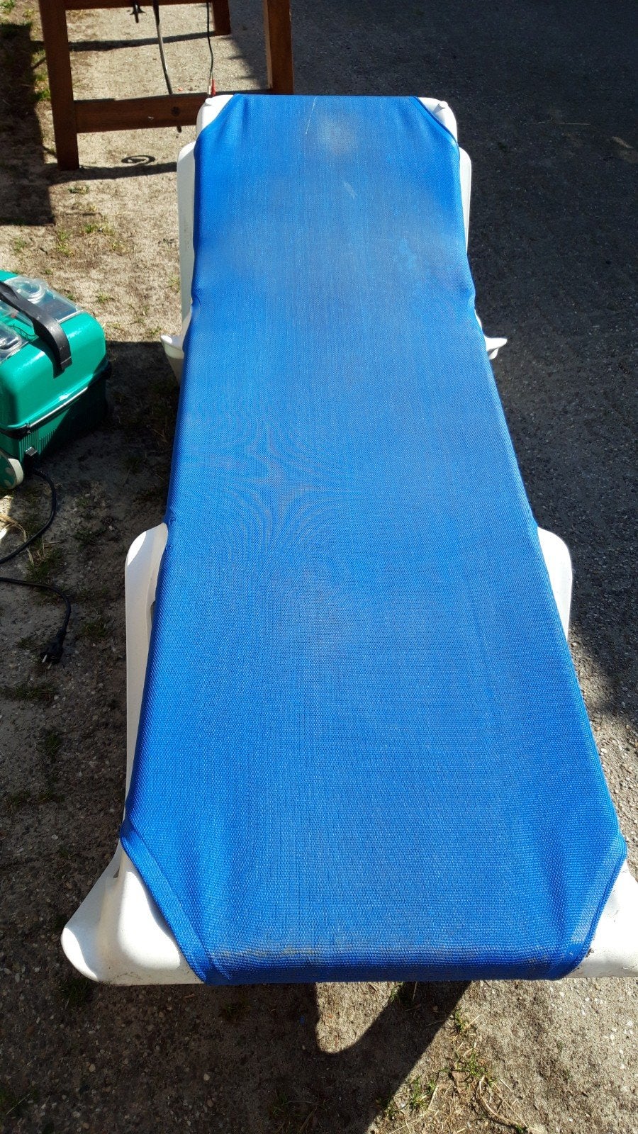 Blauw ligbed / strandstoel, Ophalen, Gebruikt, Kunststof