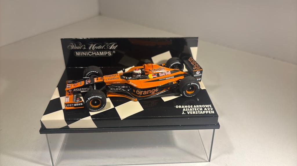 F1 arrows asiatech a22 j.verstappen minichamps 1.43, Auto, Ophalen of Verzenden, MiniChamps, A