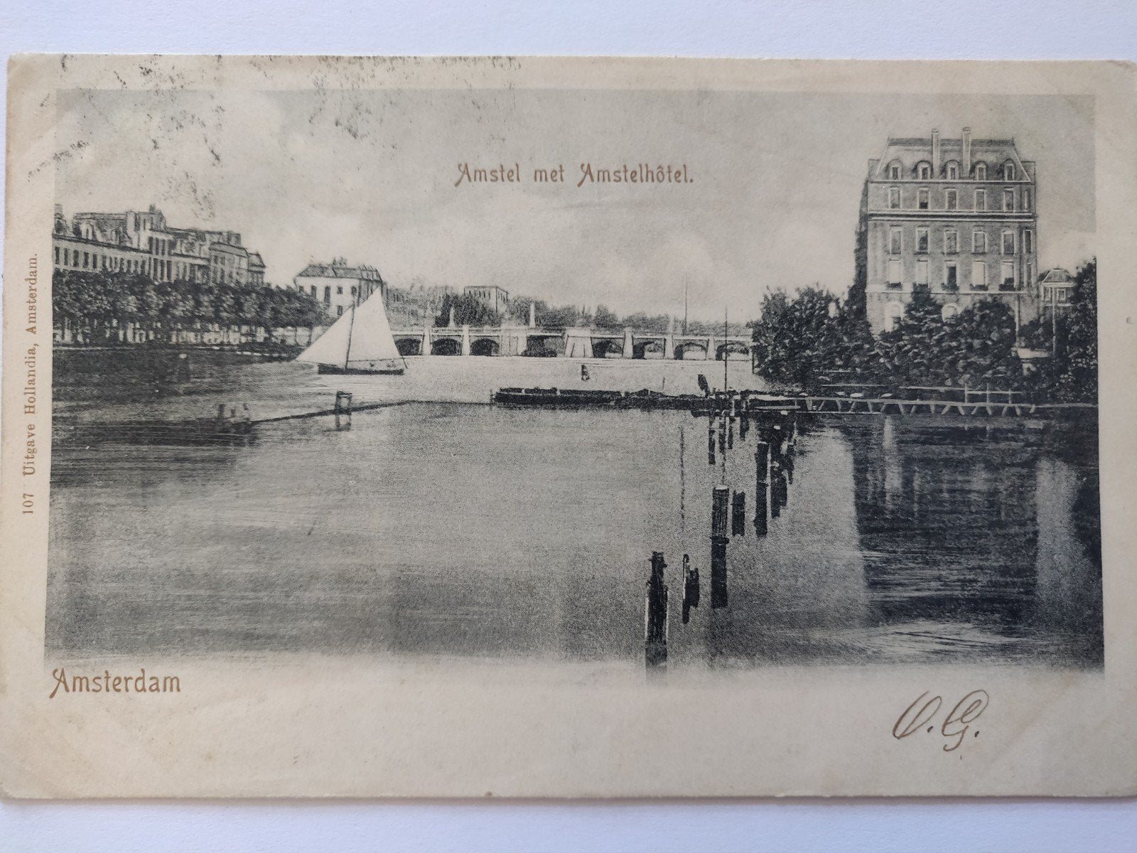 c2151 amsterdam 1903 stempel sint maartensbrug, Ophalen of Verzenden, 1920 tot 1940, Noord-Holland