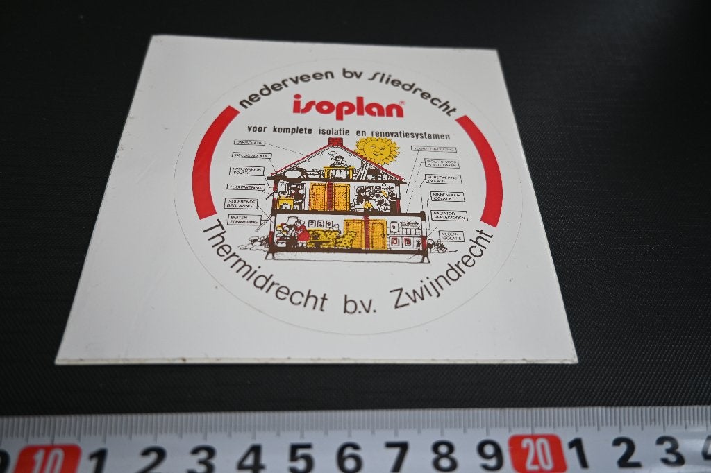 sticker ISOPLAN Sliedrecht Nederveen bv Zwijndrecht Thermid*, Ophalen, Zo goed als nieuw