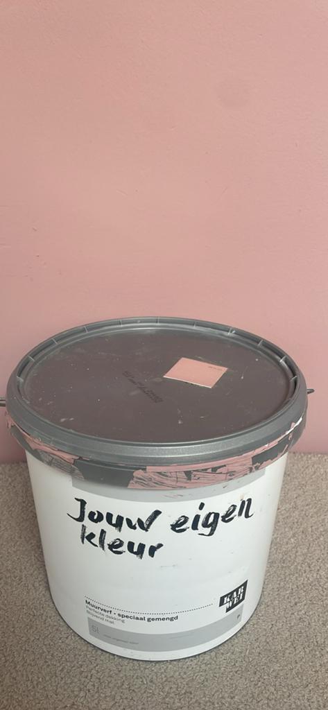 Roze muurverf - Karwei - 5L - 1/3 gebruikt, Ophalen, Gebruikt, 5 tot 10 liter, Verf