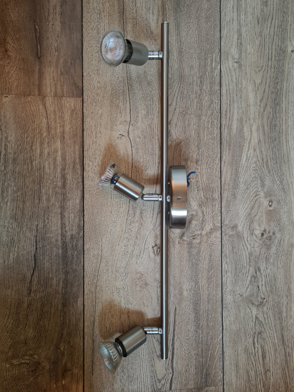 Moderne RVS Opbouwspot met 3 Verstelbare Spots, Huis en Inrichting, Lampen | Spots, Halogeen, Gebruikt, Opbouwspot, Ophalen of Verzenden