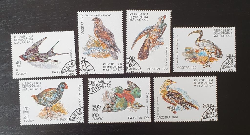Madagaskar 1991 Vogels Michel 1330-1336 gestempeld, Verzenden, Gestempeld, Dier of Natuur