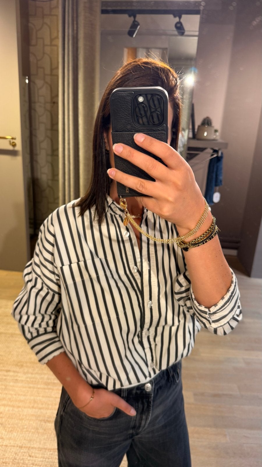 Catwalk Junkie Antracietgrijs Gestreepte Cropped Blouse, Kleding | Dames, Ophalen of Verzenden, Zo goed als nieuw, Maat 38/40 (M)