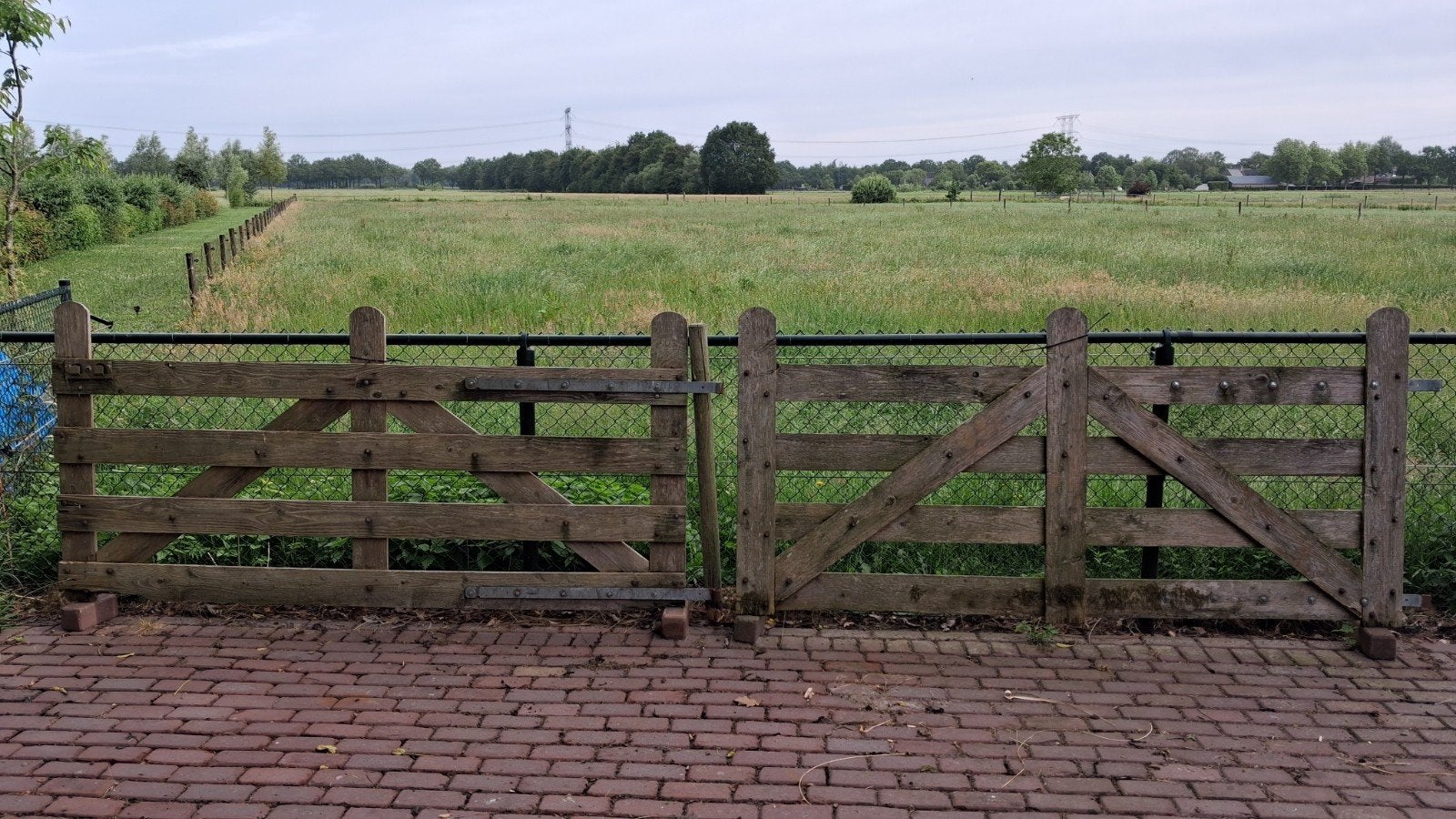 Houten tuinhek ~2.5m elk 2 stuks- Gebruikt, Ophalen, Met poort, Gebruikt, Tuinhek